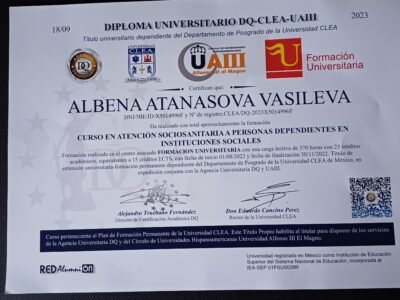 Sosiosanitaria a personas dependientes en instituciones Sociales